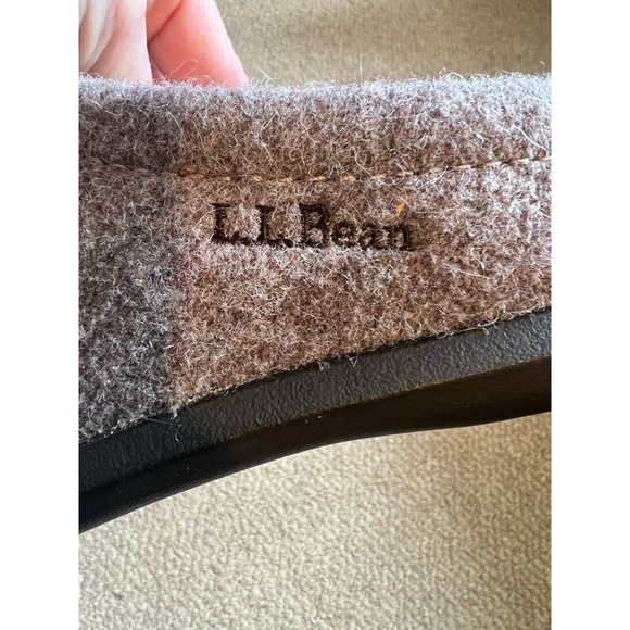 L.L. Bean boiled wool black lab slipper house shoe womens 6 - Picture 5 of 7